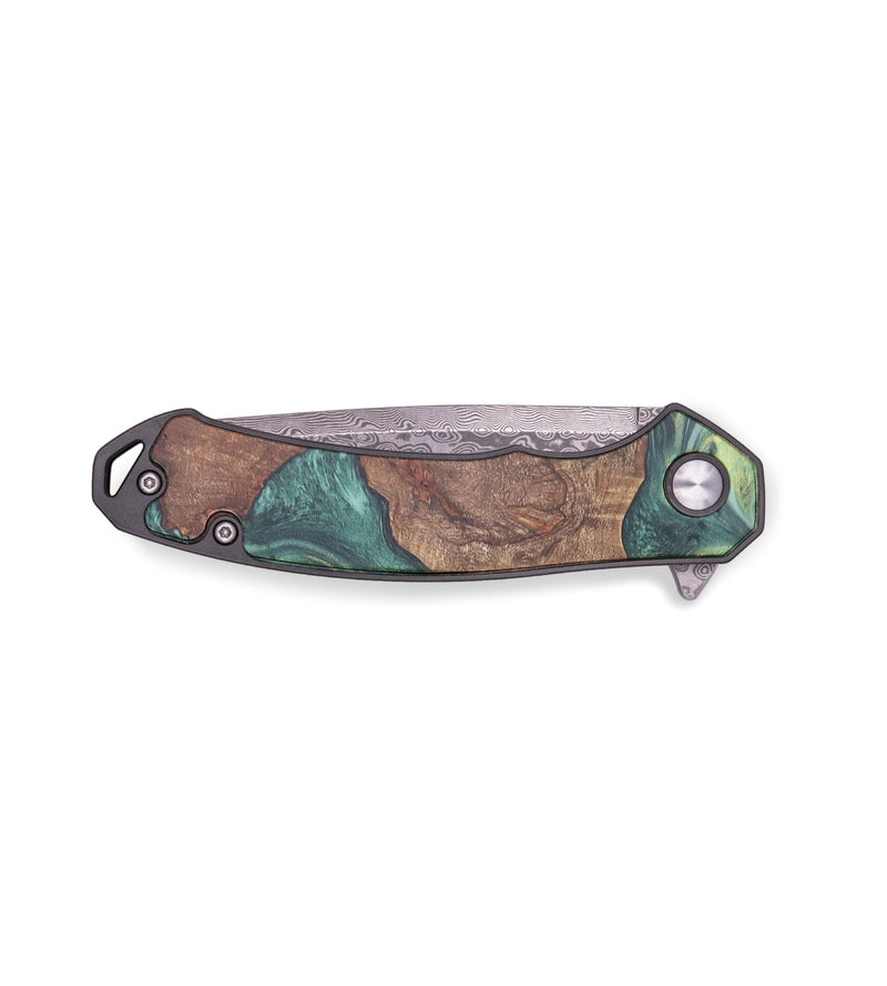 EDC Wood+Resin Pocket Knife - Sonja (Green, 715854)