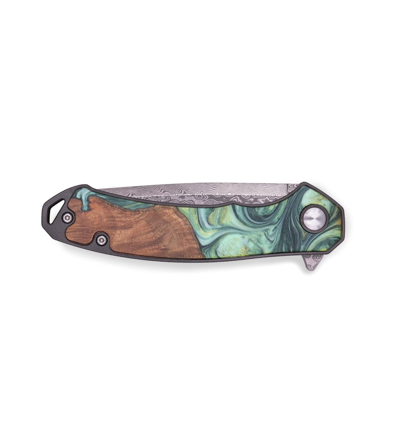 EDC Wood+Resin Pocket Knife - Enrique (Green, 715855)