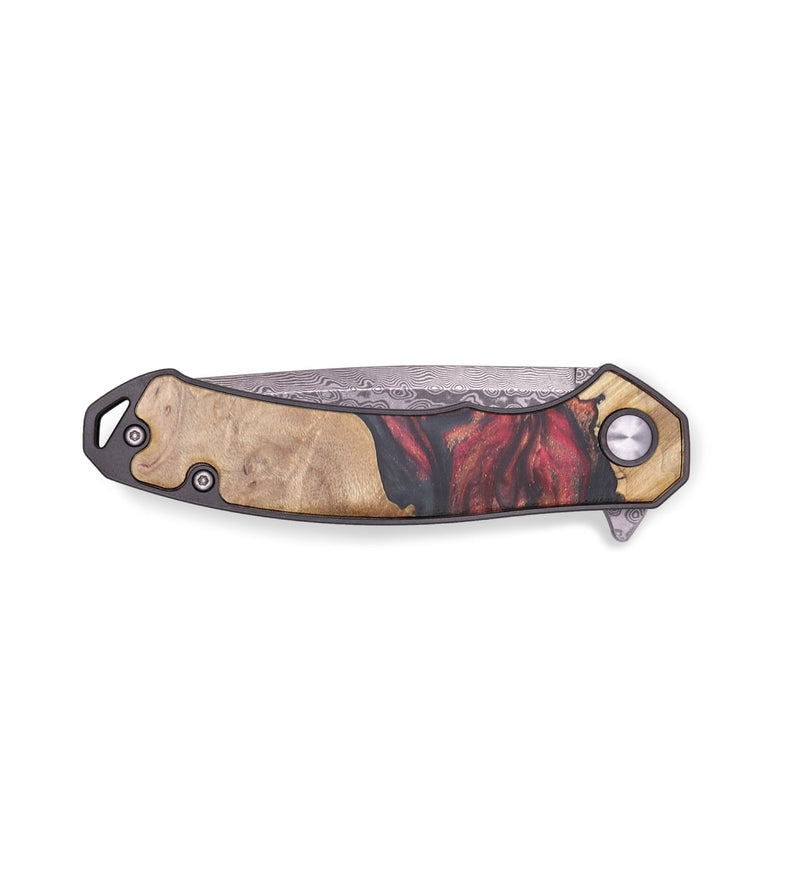 EDC Wood+Resin Pocket Knife - Roxanne (Red, 715865)