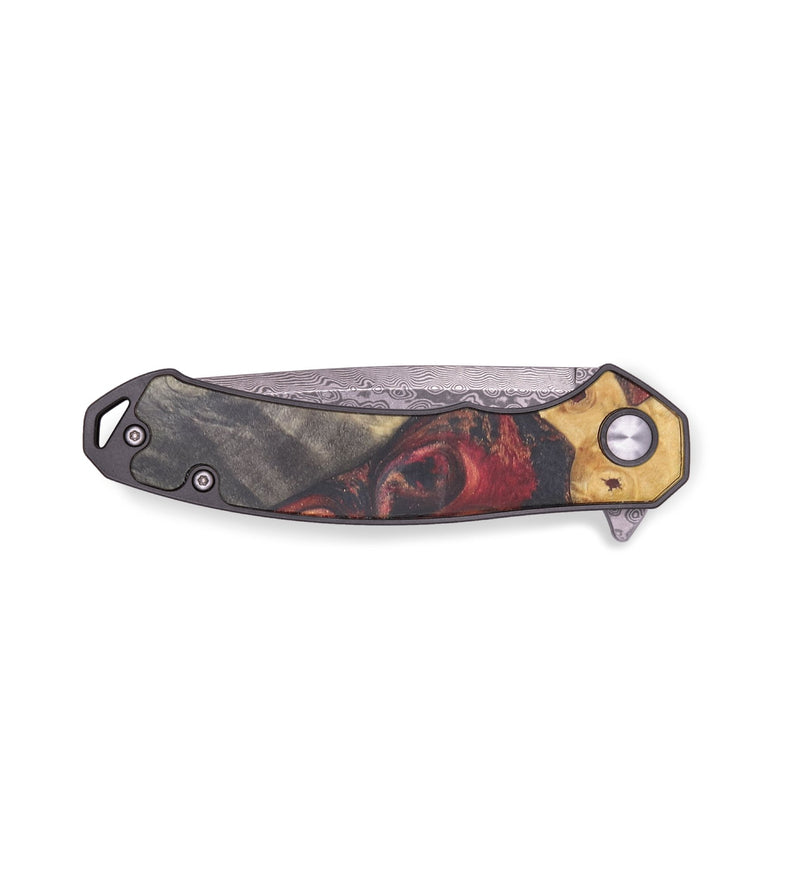 EDC Wood+Resin Pocket Knife - Damon (Red, 715869)