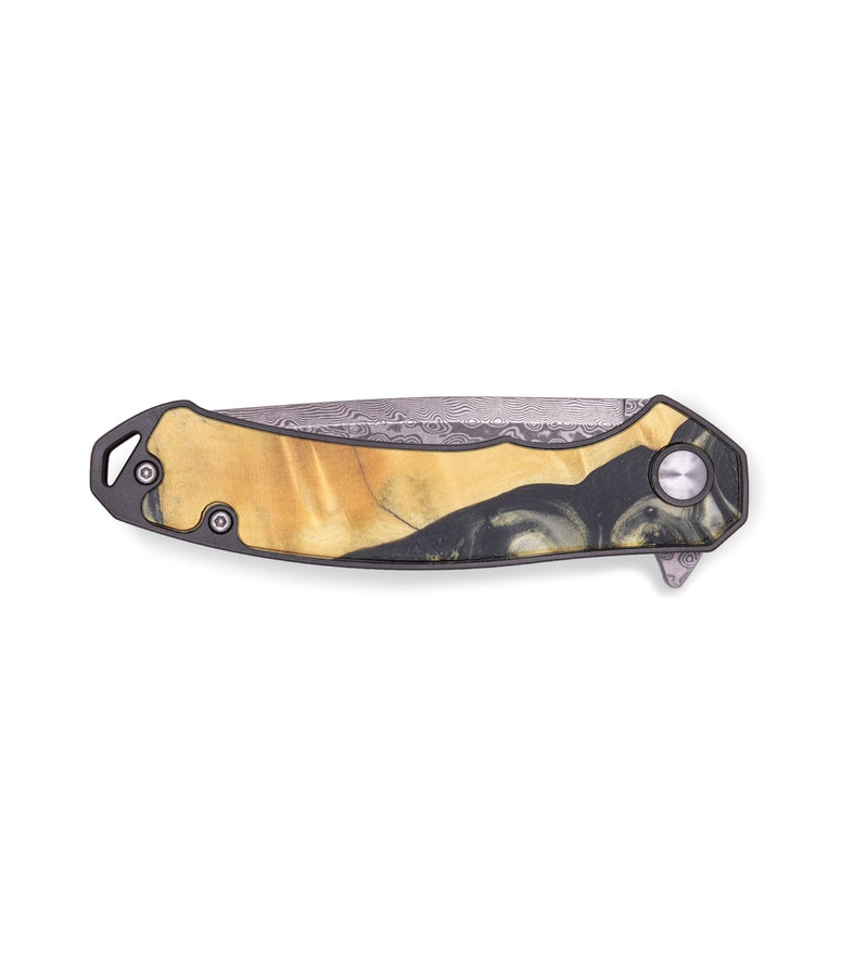 EDC Wood+Resin Pocket Knife - Ashanti (Black & White, 715870)