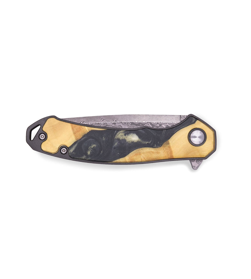 EDC Wood+Resin Pocket Knife - Gordon (Black & White, 715871)