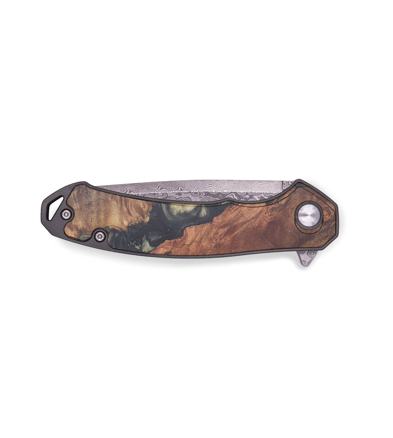 EDC Wood+Resin Pocket Knife - Preston (Black & White, 715873)