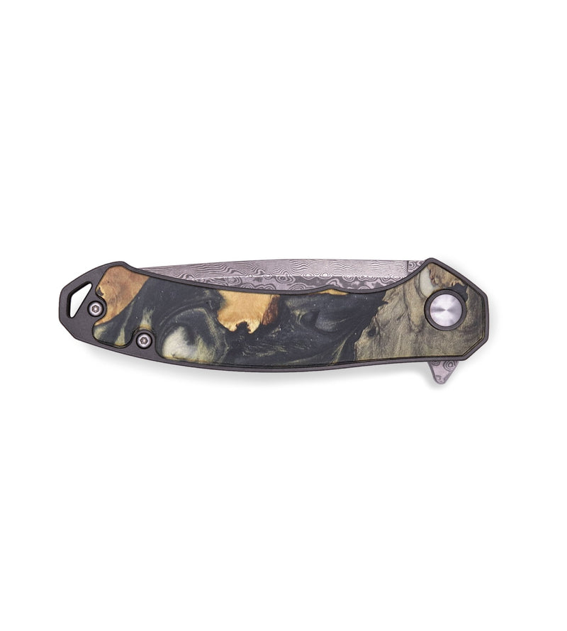 EDC Wood+Resin Pocket Knife - Marlon (Black & White, 715874)