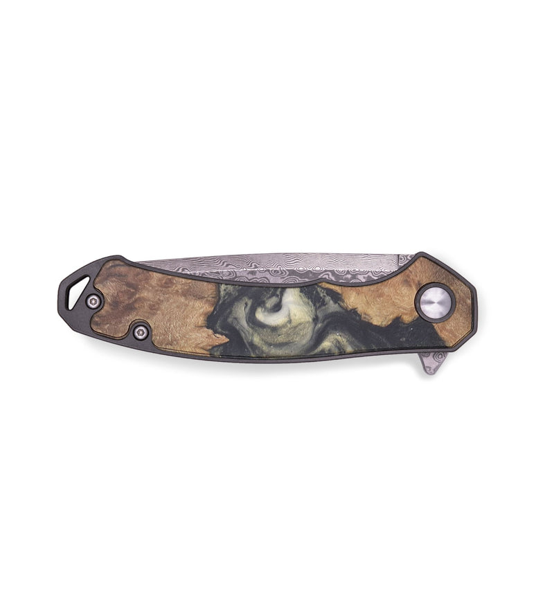 EDC Wood+Resin Pocket Knife - Colin (Black & White, 715875)