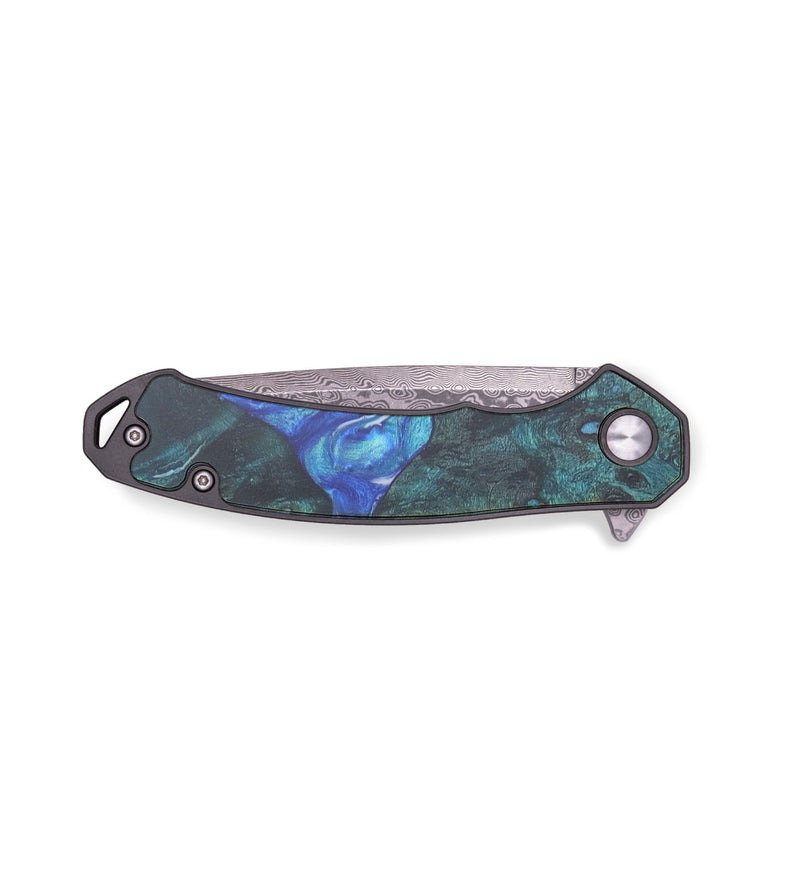 EDC Wood+Resin Pocket Knife - Brenden (Blue, 715886)