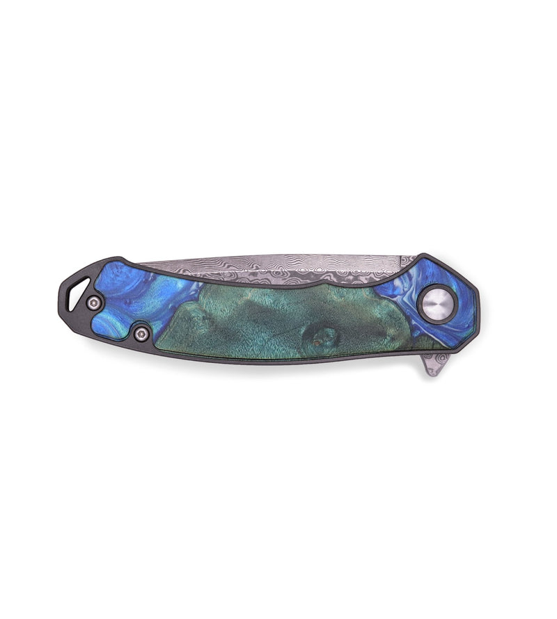 EDC Wood+Resin Pocket Knife - Mack (Blue, 715888)