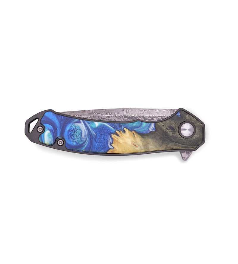 EDC Wood+Resin Pocket Knife - Sarah (Blue, 715890)