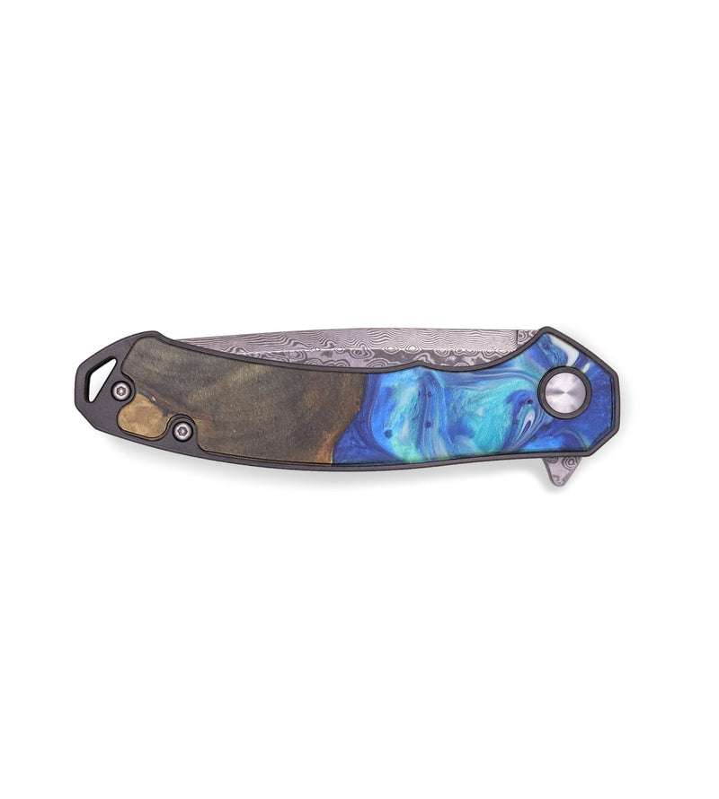 EDC Wood+Resin Pocket Knife - Luca (Blue, 715891)