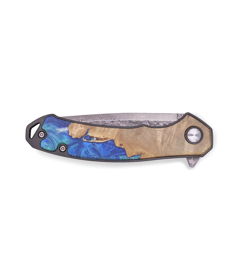 EDC Wood+Resin Pocket Knife - Janiya (Blue, 715893)