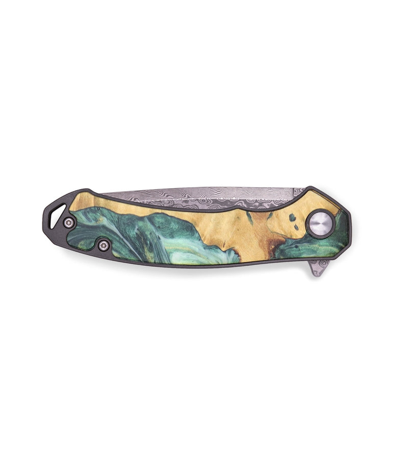 EDC Wood+Resin Pocket Knife - Trent (Green, 715903)
