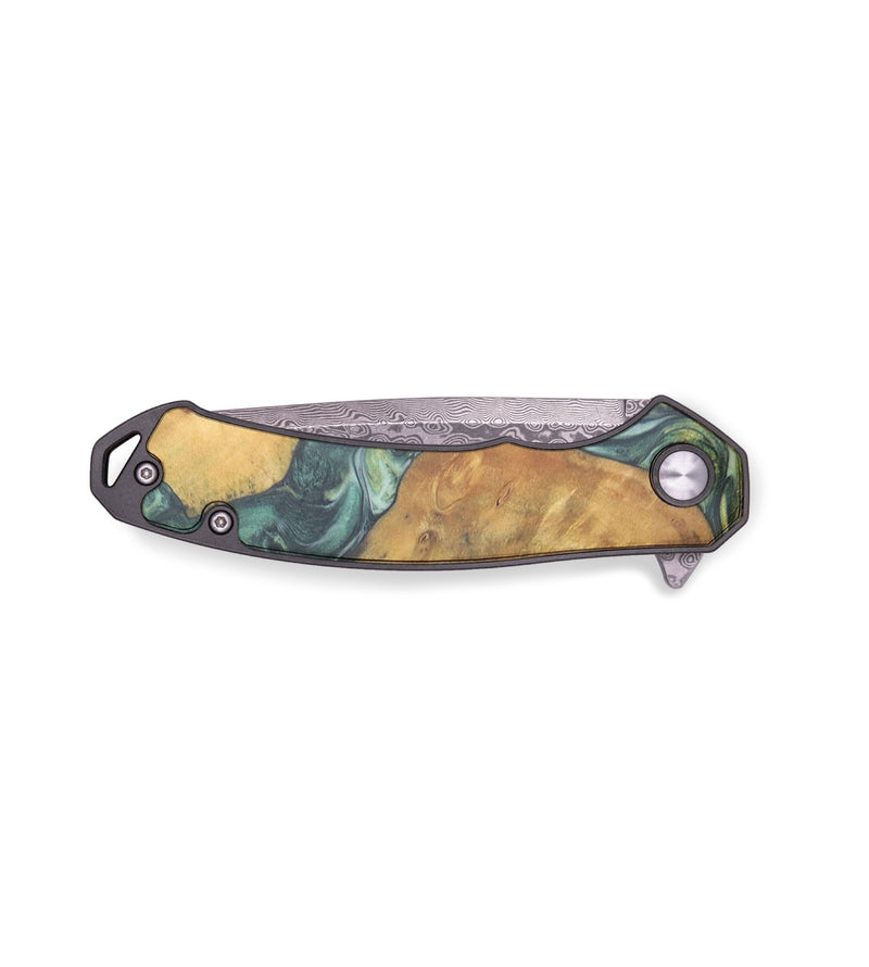 EDC Wood+Resin Pocket Knife - Joy (Green, 715904)