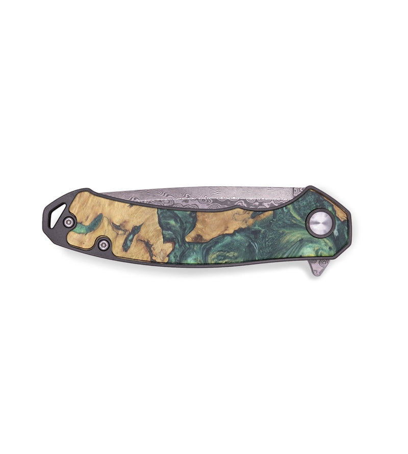 EDC Wood+Resin Pocket Knife - Woodrow (Green, 715906)
