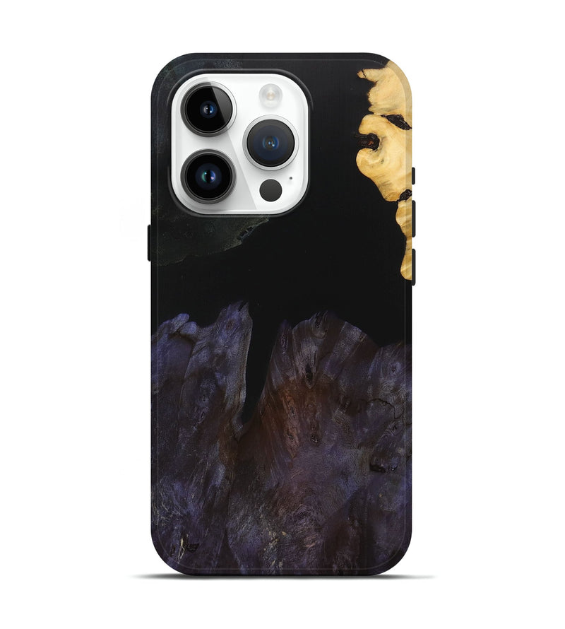 iPhone 15 Pro Wood+Resin Live Edge Phone Case - Samara (Pure Black, 715926)