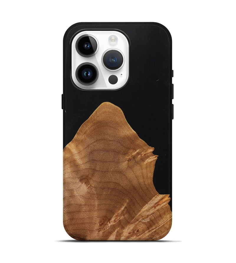 iPhone 15 Pro Wood+Resin Live Edge Phone Case - Gianna (Pure Black, 715941)