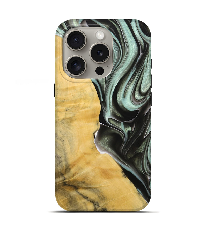 iPhone 16 Pro Wood+Resin Live Edge Phone Case - Fernando (Black & White, 715947)