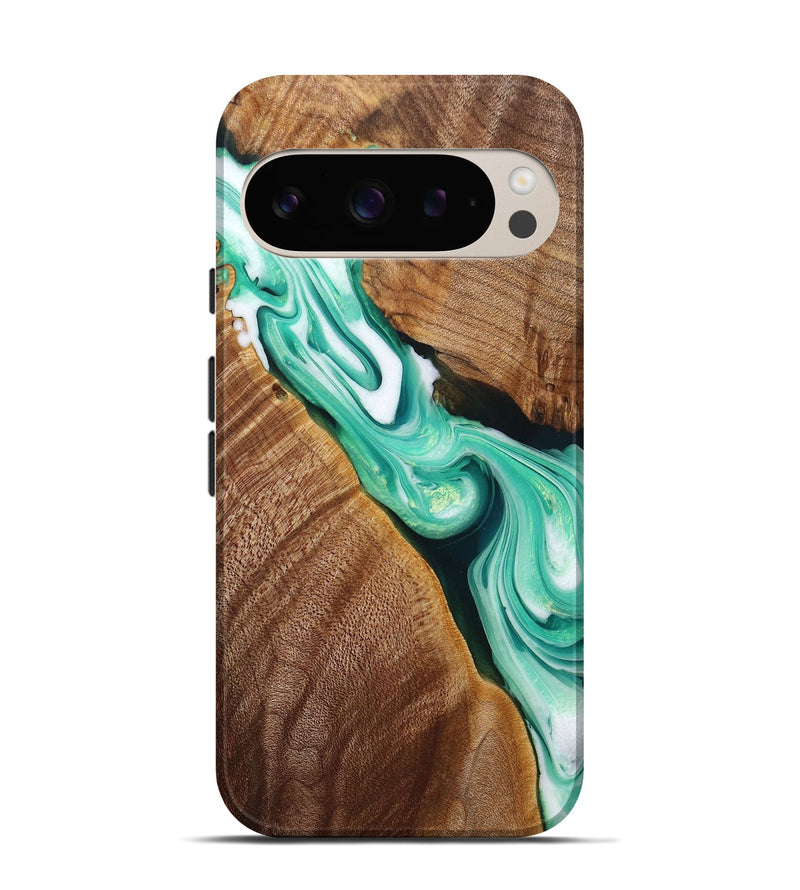 Pixel 9 Pro Wood+Resin Live Edge Phone Case - Oaklynn (Green, 716086)