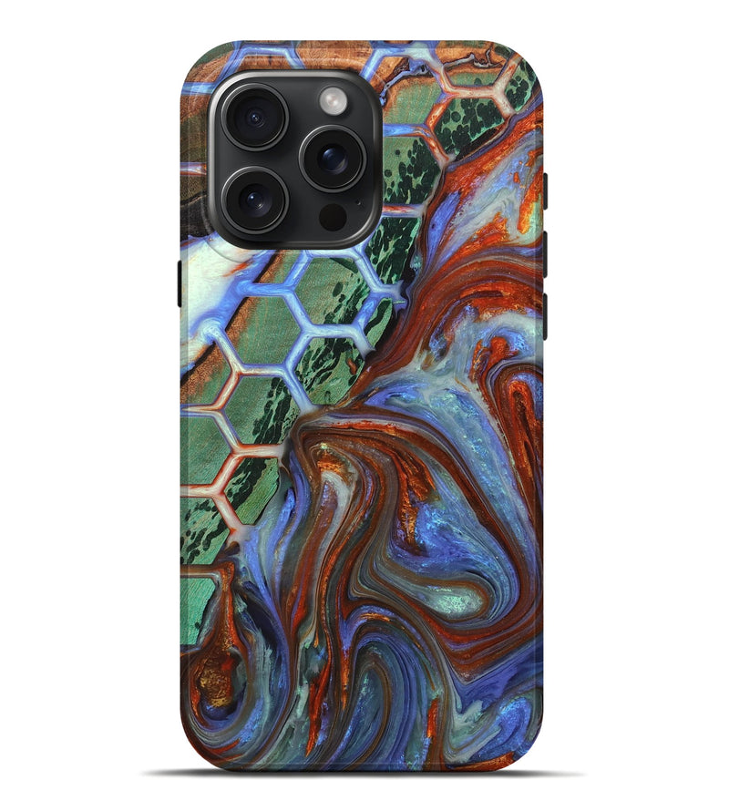 iPhone 16 Pro Max Wood+Resin Live Edge Phone Case - Angelo (Pattern, 716089)