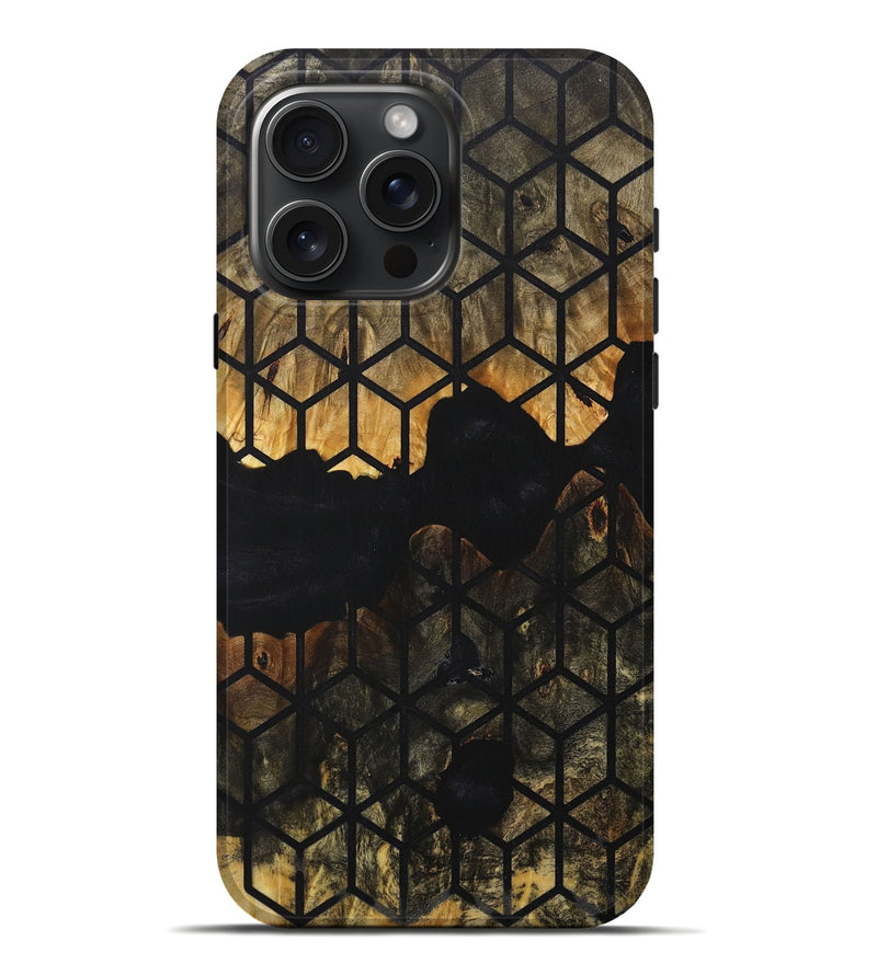 iPhone 16 Pro Max Wood+Resin Live Edge Phone Case - Shelley (Pattern, 716090)