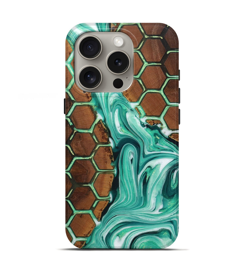 iPhone 16 Pro Wood+Resin Live Edge Phone Case - Emil (Pattern, 716096)