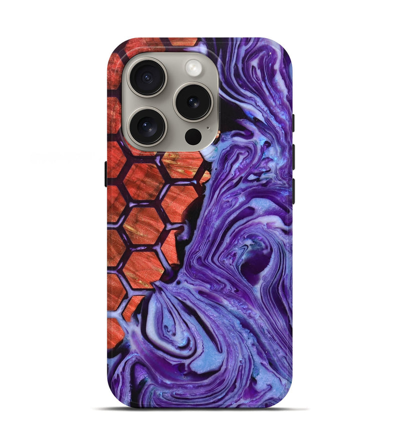 iPhone 16 Pro Wood+Resin Live Edge Phone Case - Gina (Pattern, 716098)