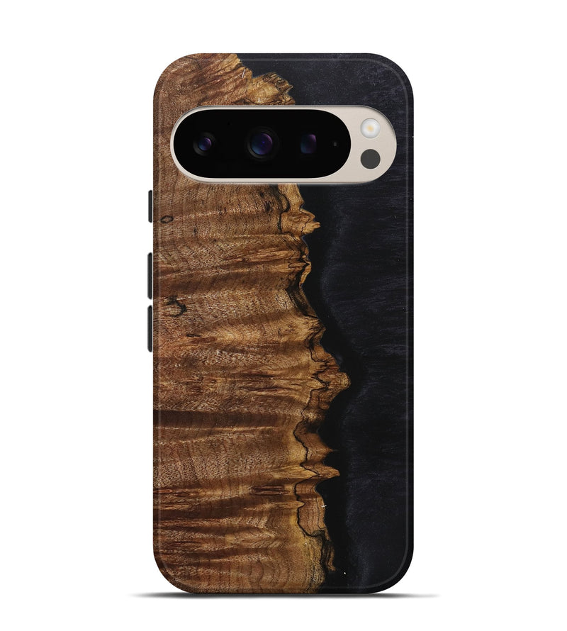 Pixel 9 Pro Wood+Resin Live Edge Phone Case - Debbie (Pure Black, 716107)