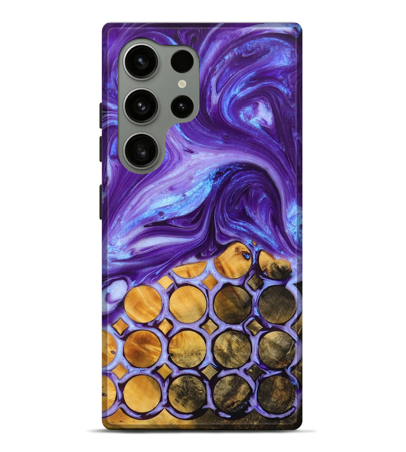 Galaxy S24 Ultra Wood+Resin Live Edge Phone Case - Catherine (Purple, 716115)