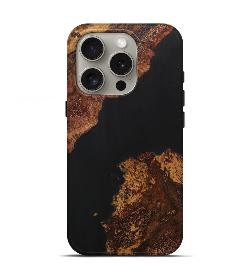 iPhone 16 Pro Wood+Resin Live Edge Phone Case - Dale (Pure Black, 716124)
