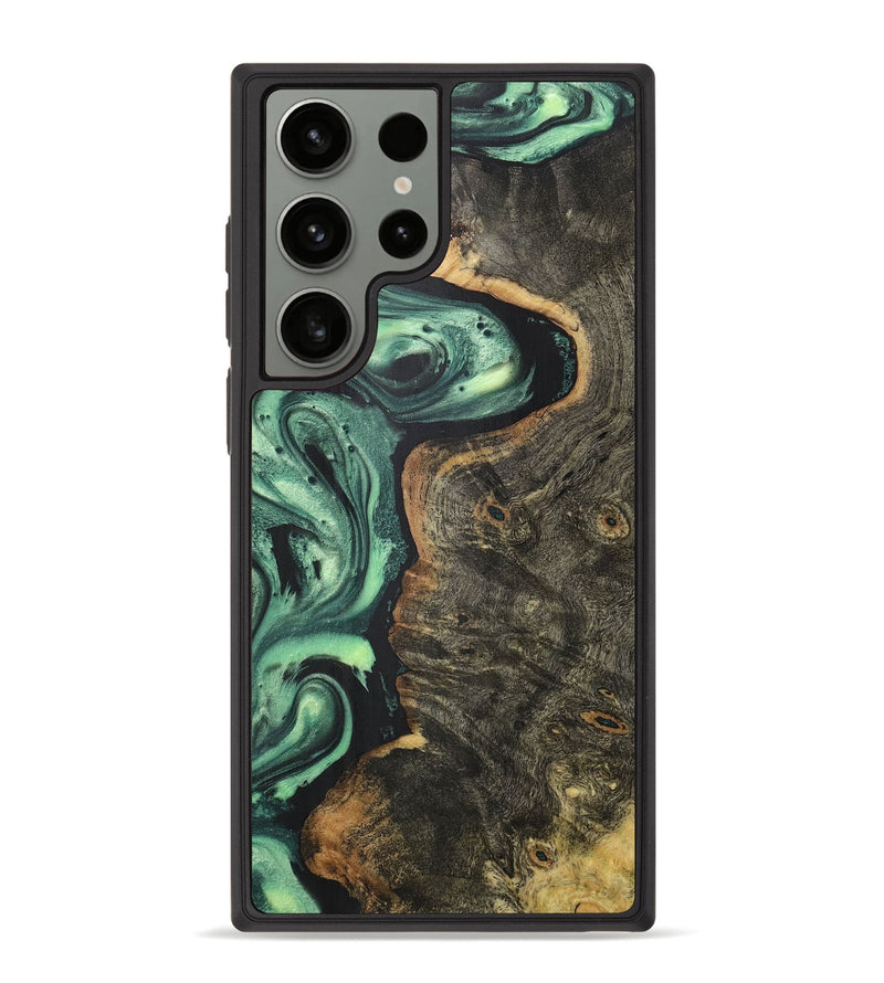 Galaxy S23 Ultra Wood+Resin Phone Case - Khalil (Green, 716137)