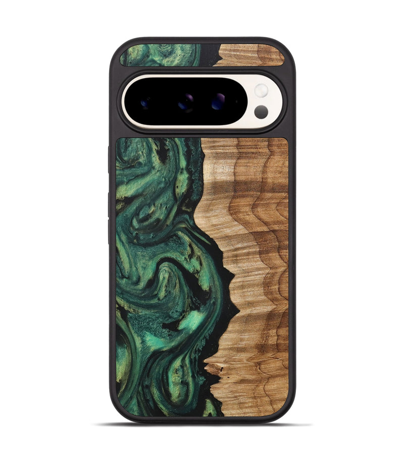 Pixel 9 Wood+Resin Phone Case - John (Green, 716140)