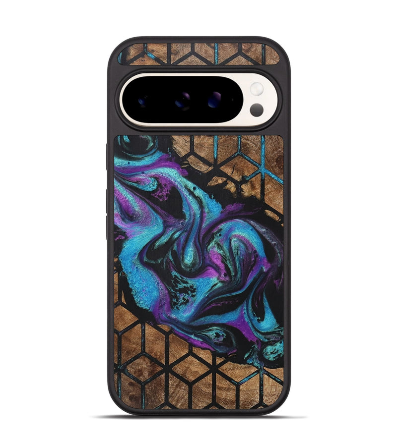 Pixel 9 Wood+Resin Phone Case - Benjamin (Pattern, 716166)