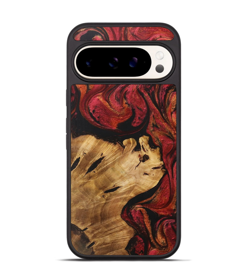 Pixel 9 Wood+Resin Phone Case - Elsie (Red, 716193)