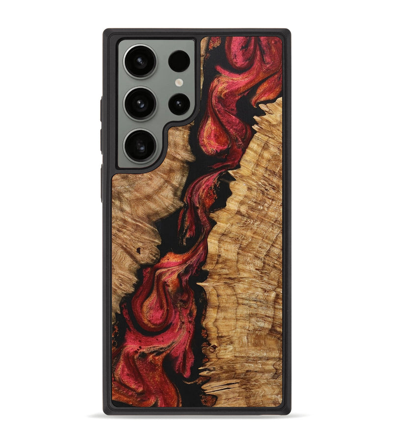Galaxy S23 Ultra Wood+Resin Phone Case - Carl (Red, 716201)