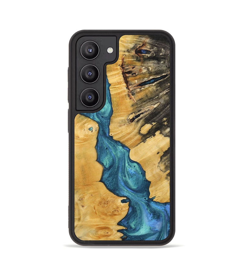 Galaxy S23 Wood+Resin Phone Case - Danny (Blue, 716359)