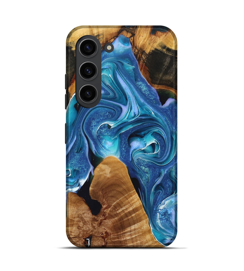 Galaxy S23 Wood+Resin Live Edge Phone Case - Bryan (Blue, 716409)
