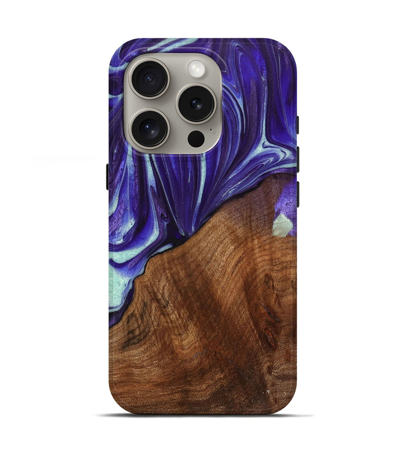 iPhone 16 Pro Wood+Resin Live Edge Phone Case - Scarlett (Purple, 716413)