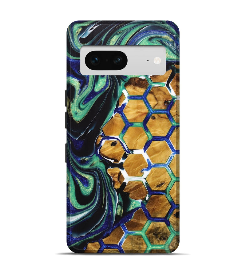 Pixel 7 Wood+Resin Live Edge Phone Case - Daisy (Pattern, 716422)