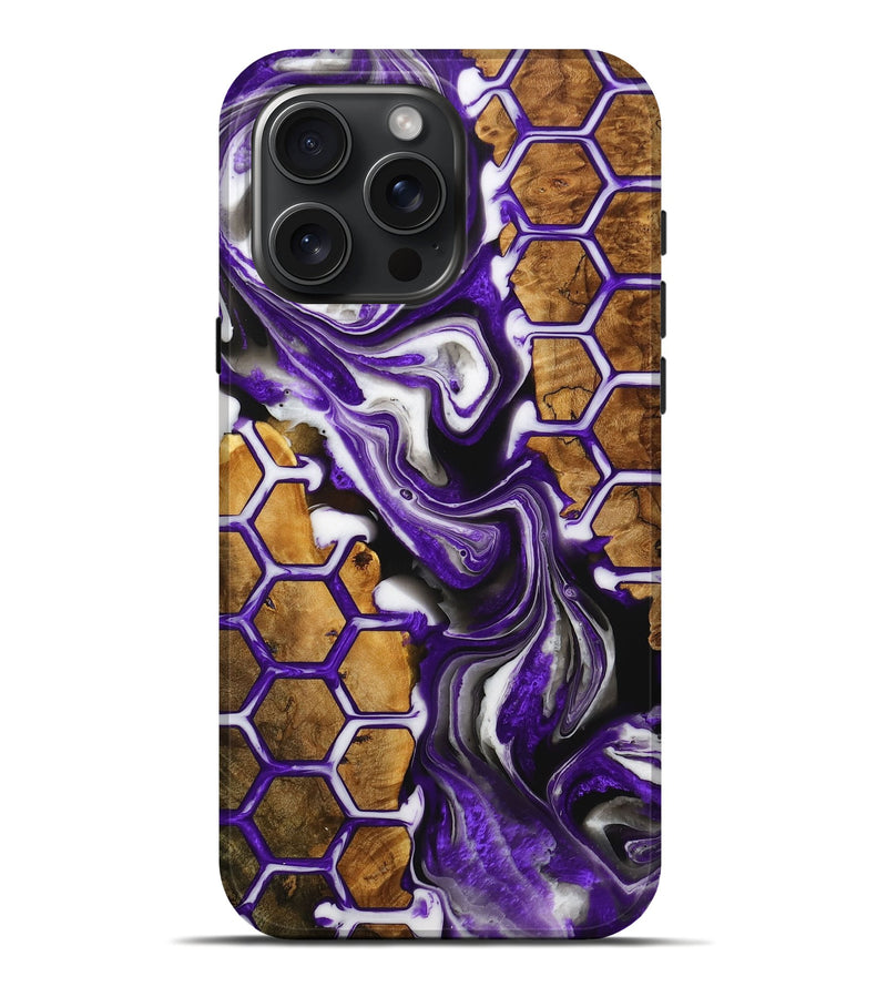 iPhone 16 Pro Max Wood+Resin Live Edge Phone Case - Lincoln (Pattern, 716500)