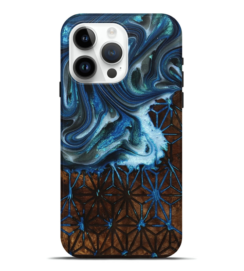 iPhone 15 Pro Max Wood+Resin Live Edge Phone Case - Miguel (Pattern, 716502)