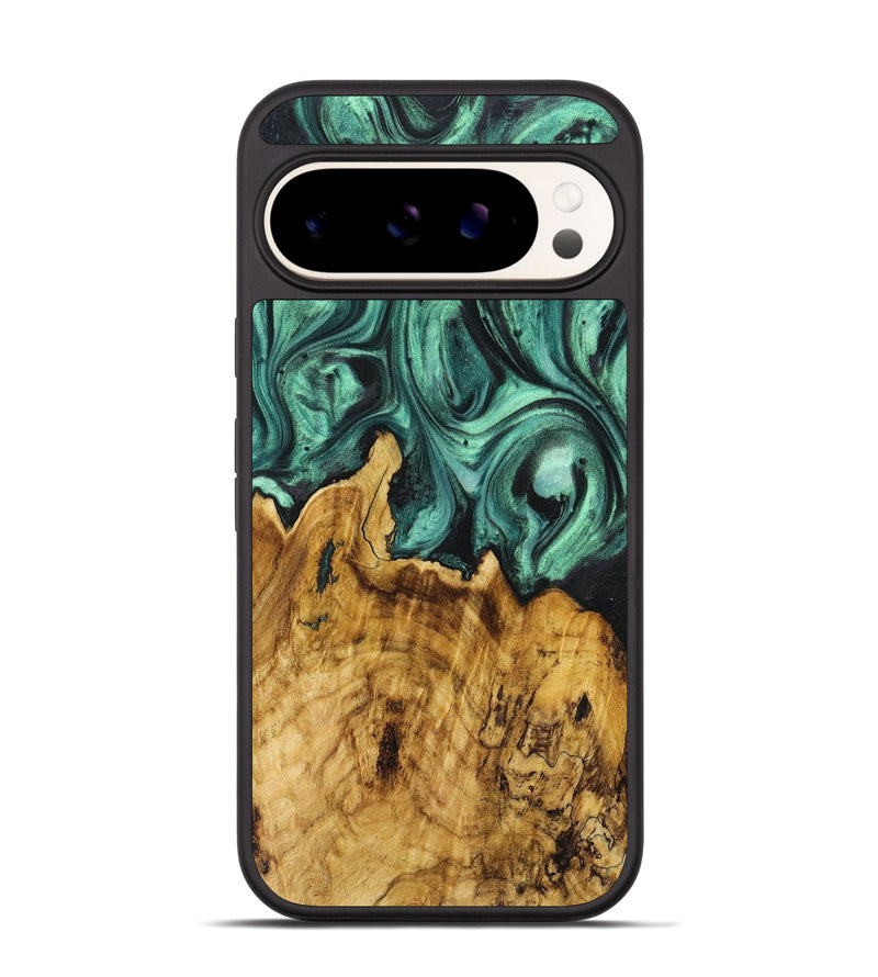 Pixel 9 Wood+Resin Phone Case - Phyllis (Green, 716508)