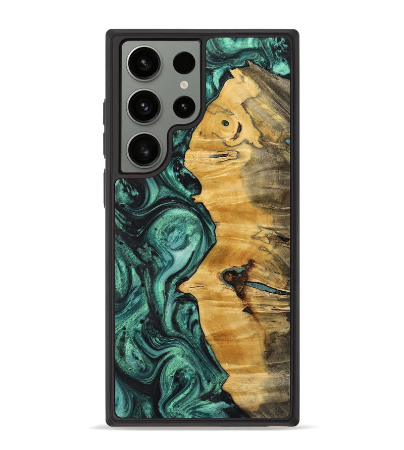 Galaxy S23 Ultra Wood+Resin Phone Case - Aurora (Green, 716510)