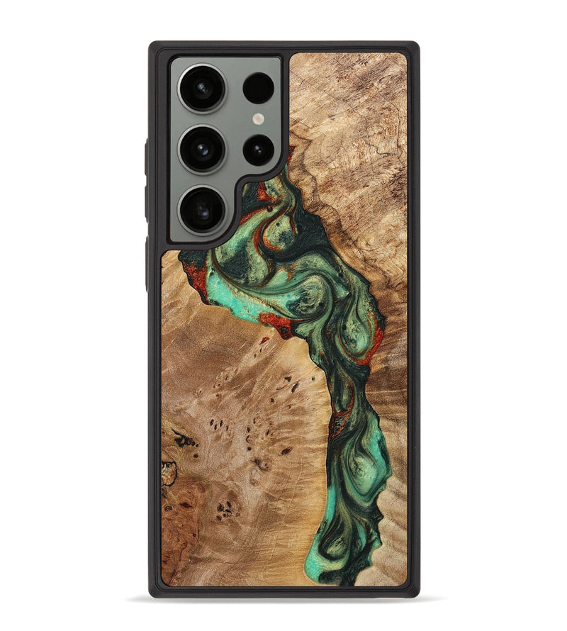 Galaxy S23 Ultra Wood+Resin Phone Case - Trudy (Green, 716666)