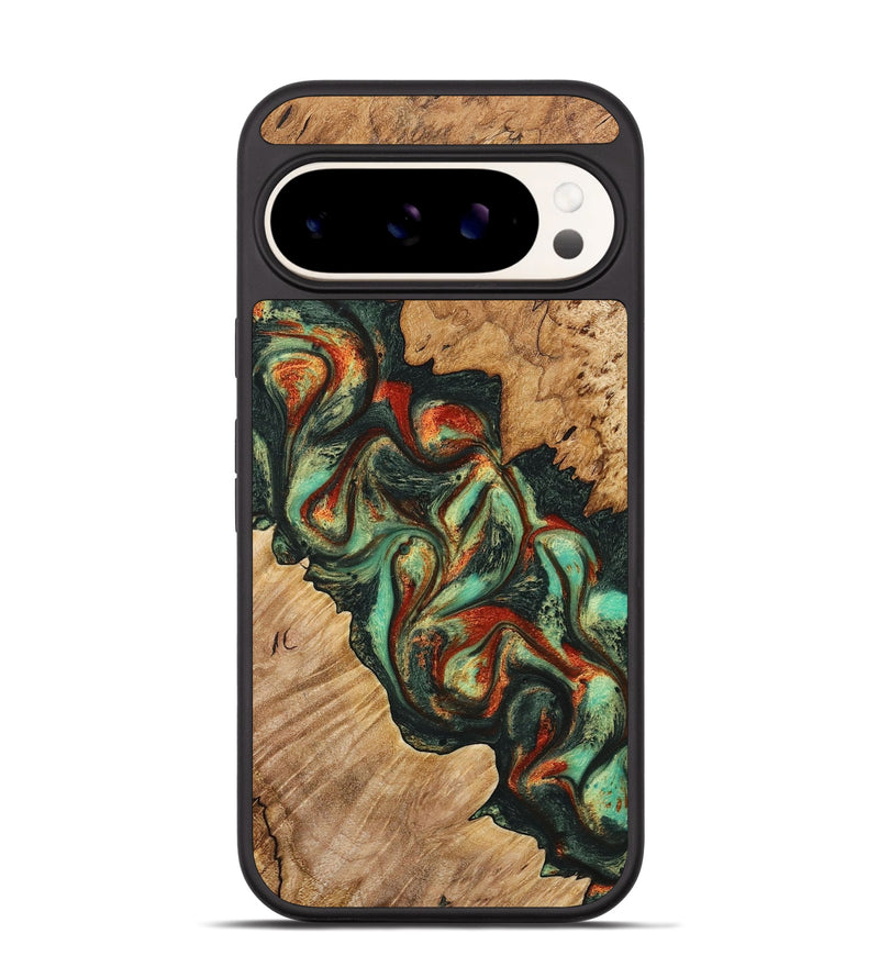Pixel 9 Wood+Resin Phone Case - Romeo (Green, 716672)