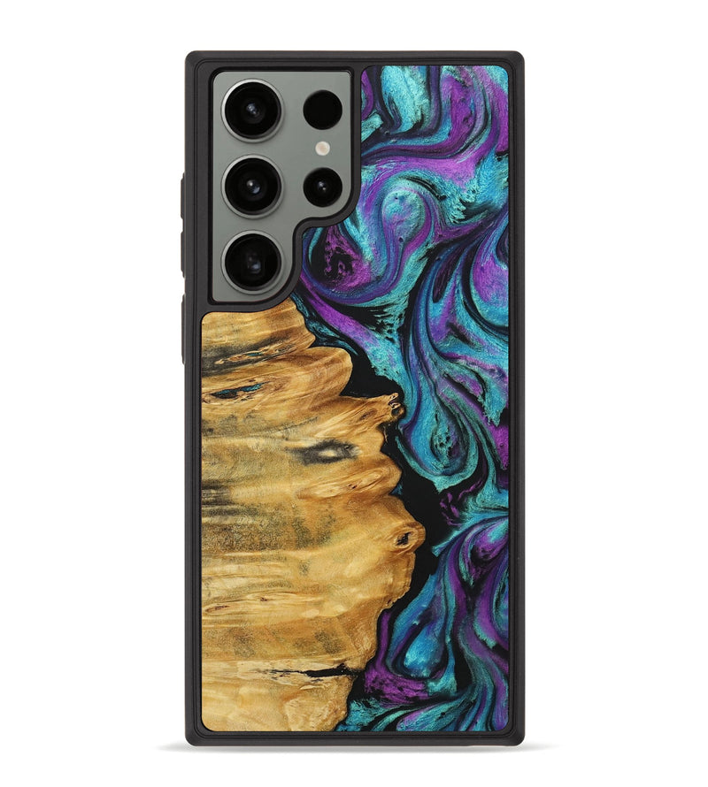 Galaxy S23 Ultra Wood+Resin Phone Case - Maria (Purple, 716695)
