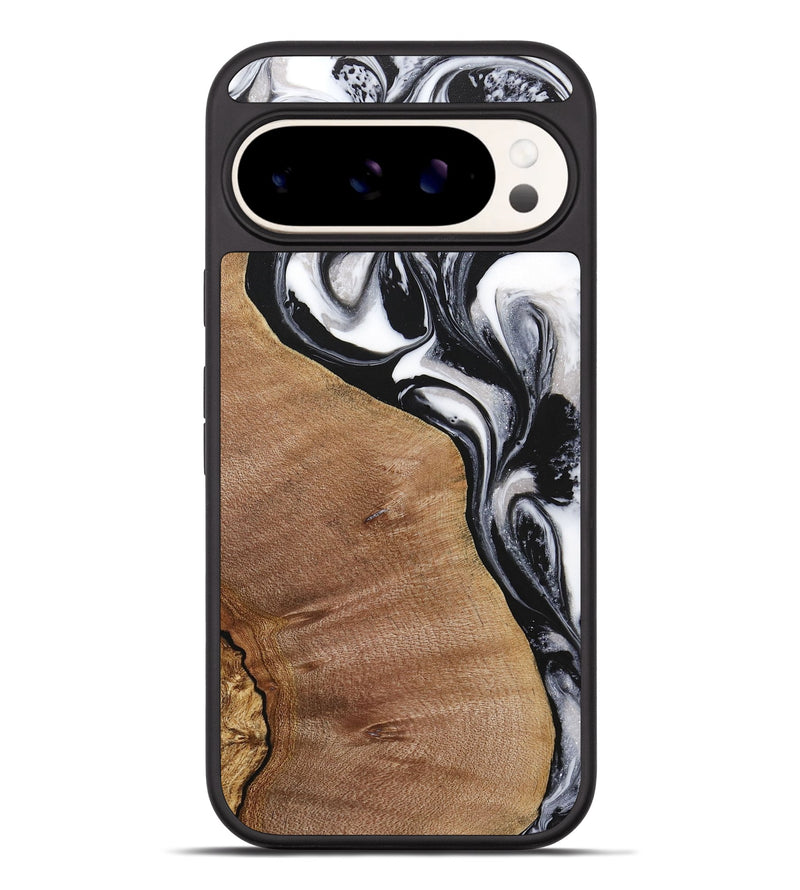 Pixel 9 Pro XL Wood+Resin Phone Case - Aurora (Black & White, 716742)