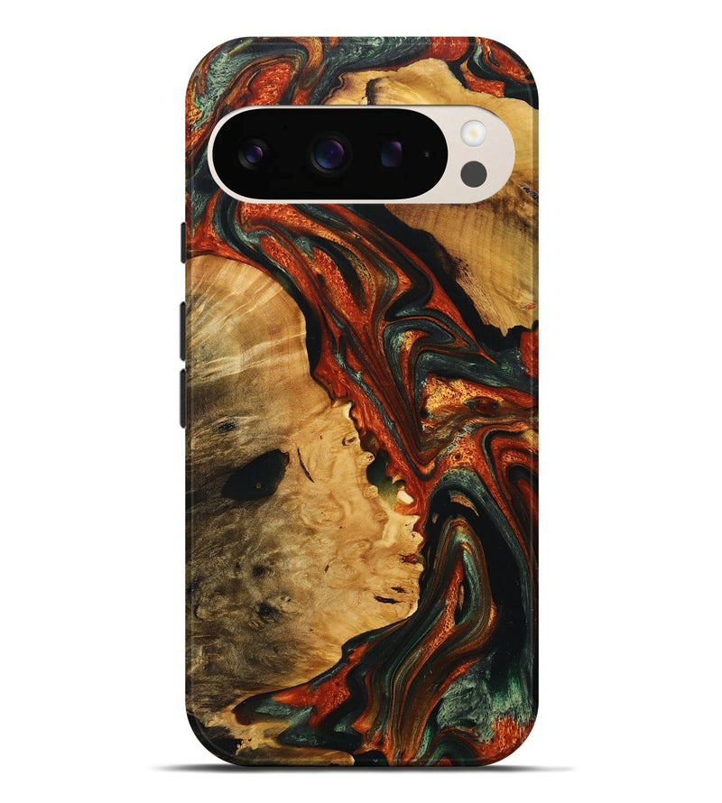 Pixel 9 Pro XL Wood+Resin Live Edge Phone Case - Leigh (Red, 716750)