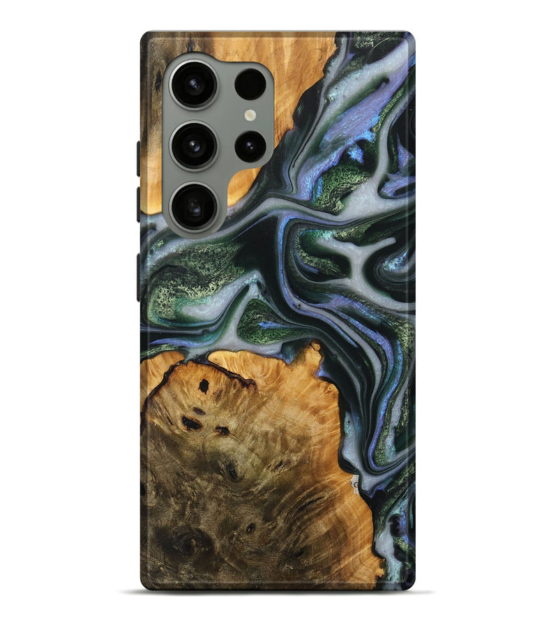 Galaxy S24 Ultra Wood+Resin Live Edge Phone Case - Bobbi (Blue, 716755)