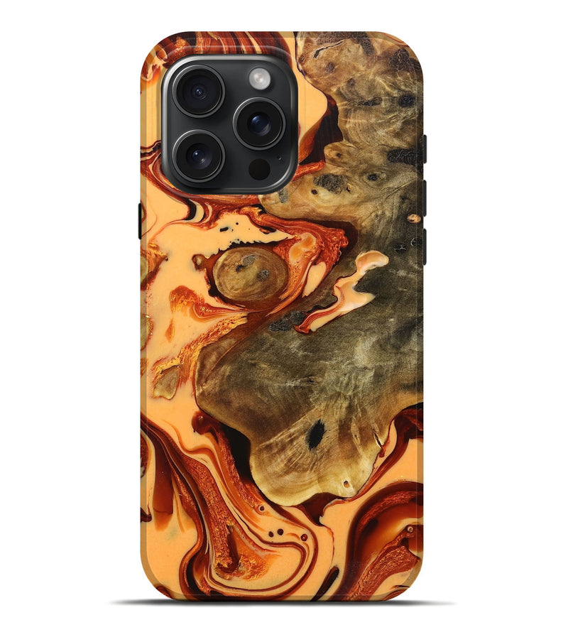 iPhone 16 Pro Max Wood+Resin Live Edge Phone Case - Lloyd (Red, 716756)