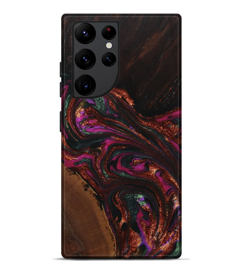 Galaxy S22 Ultra Wood+Resin Live Edge Phone Case - Lottie (Red, 716760)