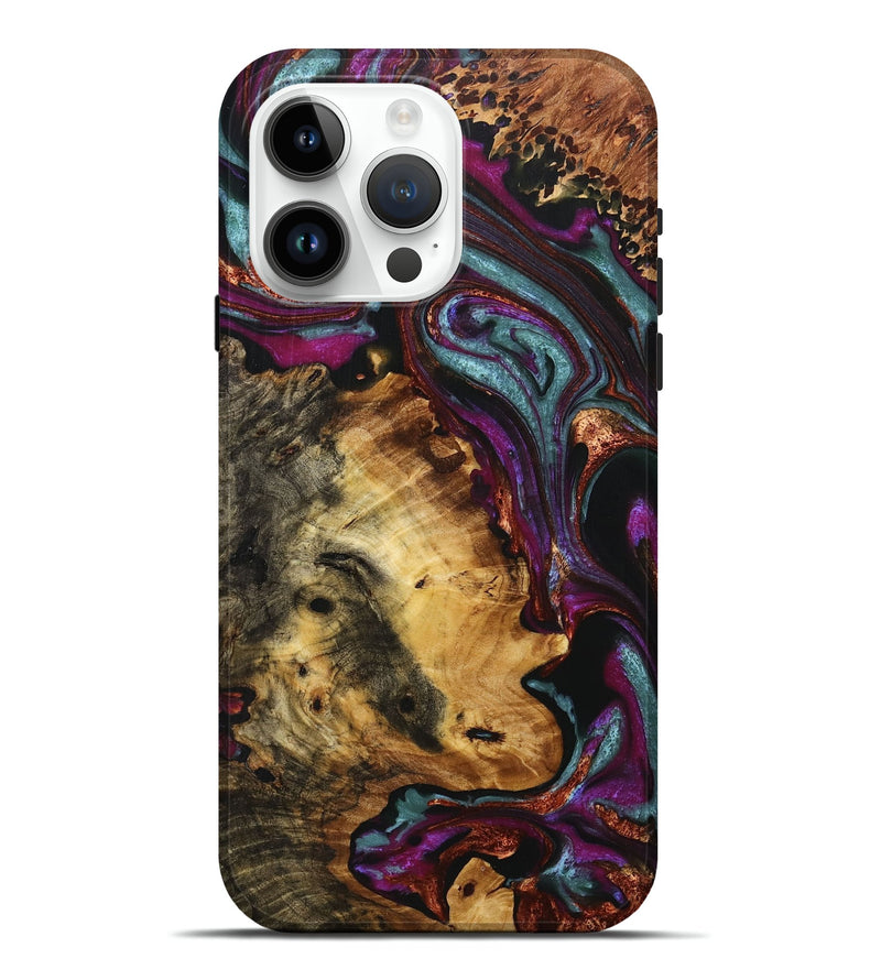 iPhone 15 Pro Max Wood+Resin Live Edge Phone Case - Gustavo (Purple, 716767)